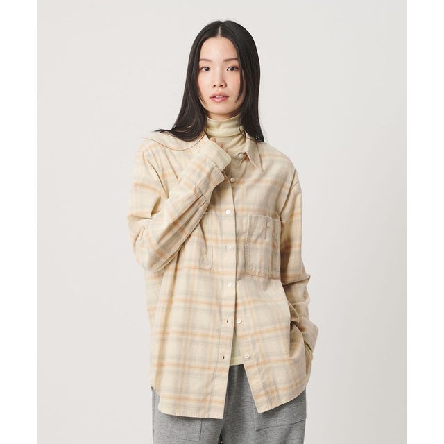 コットン コーデュロイ チェック シャツ （NATURAL）
