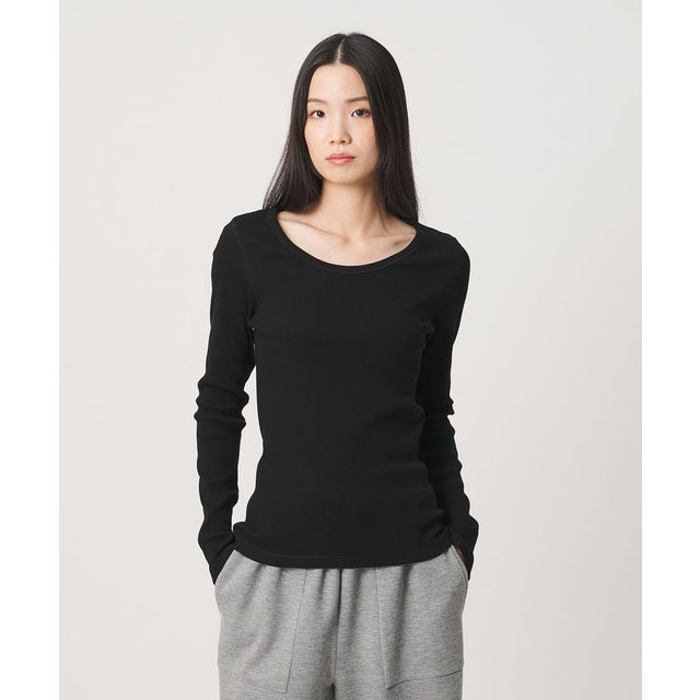 コットンリブ クルーネック ロングスリーブ （BLACK）
