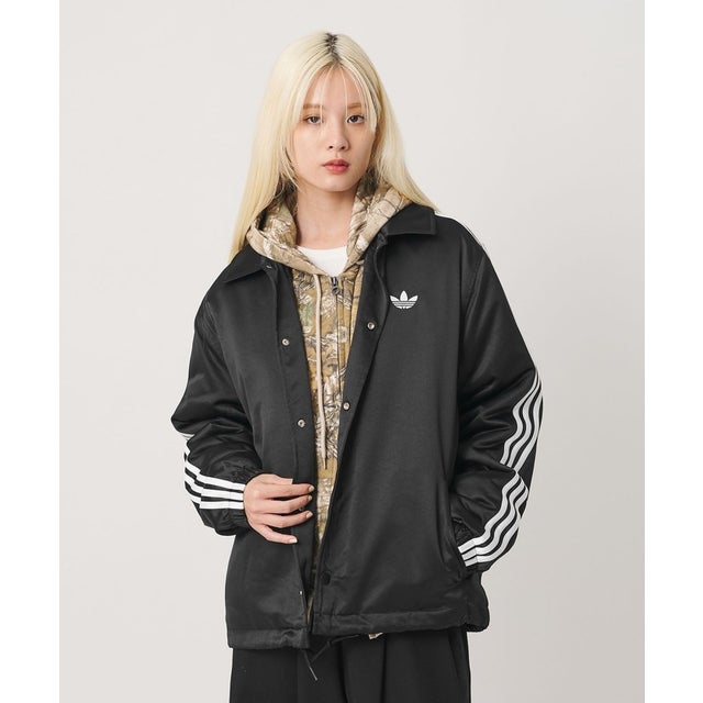 ＜adidas Originals＞スリーストライプス コーチ ジャケット （BLACK）