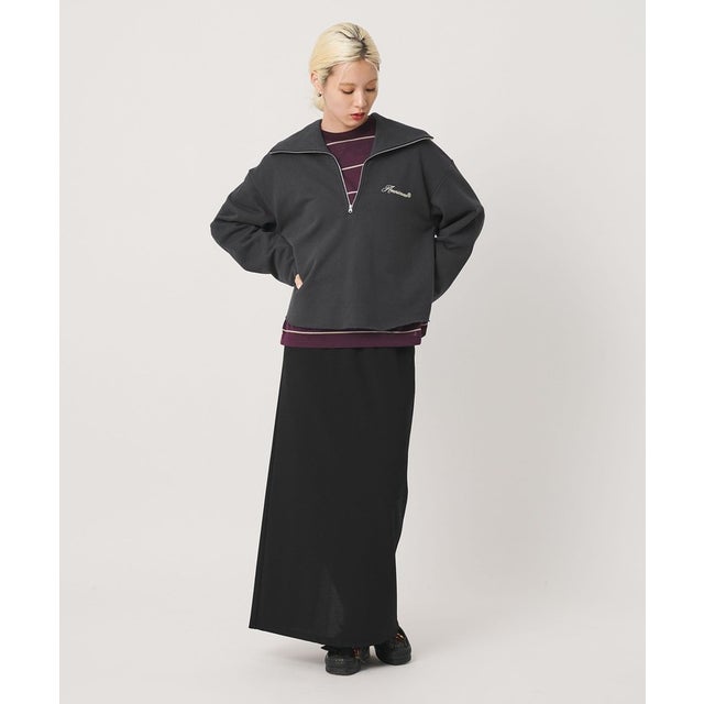 【別注】＜Americana＞ハーフジップ スウェット プルオーバー （BLACK）