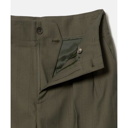 シャドーストライプ タック ワイドパンツ ウォッシャブル （OLIVE）｜詳細画像