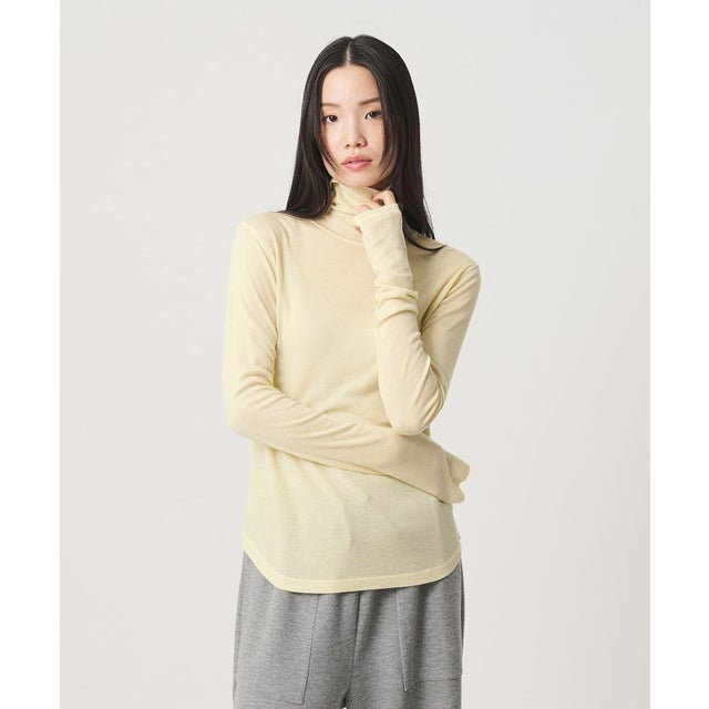 セルロースブレンド テレコ タートルネック カットソー （YELLOW）