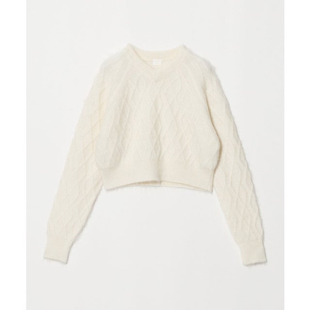 ＜NEPLA.＞アーガイル Vネックニット＆ネックウォーマー （WHITE）