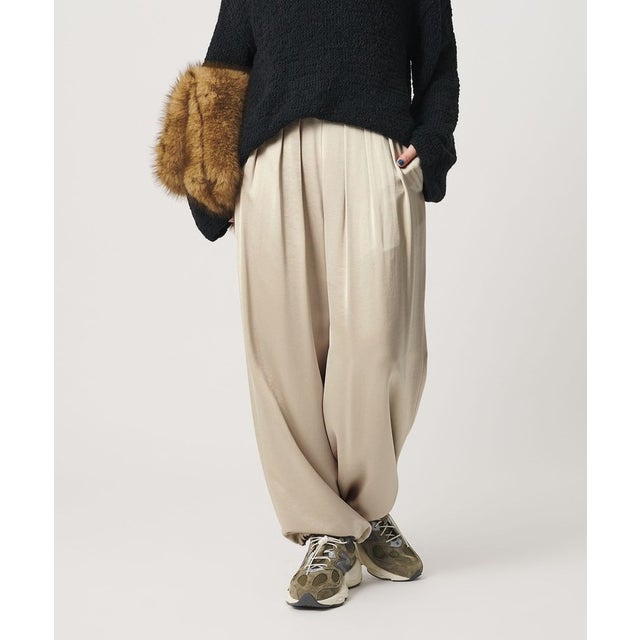サテン ドローストリング バックゴムパンツ ウォッシャブル （NATURAL）