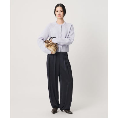 サテン ドローストリング バックゴムパンツ ウォッシャブル （NAVY）｜詳細画像
