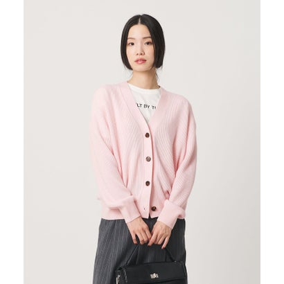 ウールブレンド 畦 Vネックカーディガン ウォッシャブル （OFF WHITE）｜詳細画像