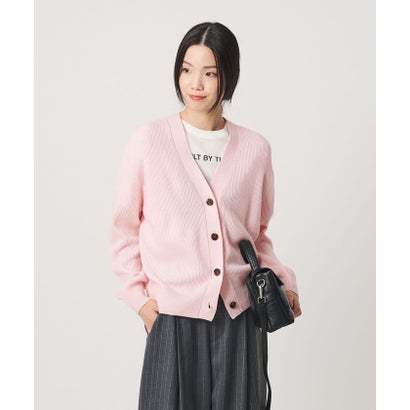 ウールブレンド 畦 Vネックカーディガン ウォッシャブル （OFF WHITE）｜詳細画像