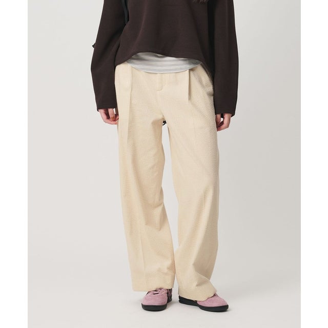 コットン コーデュロイ ストレート パンツ ウォッシャブル （OFF WHITE）