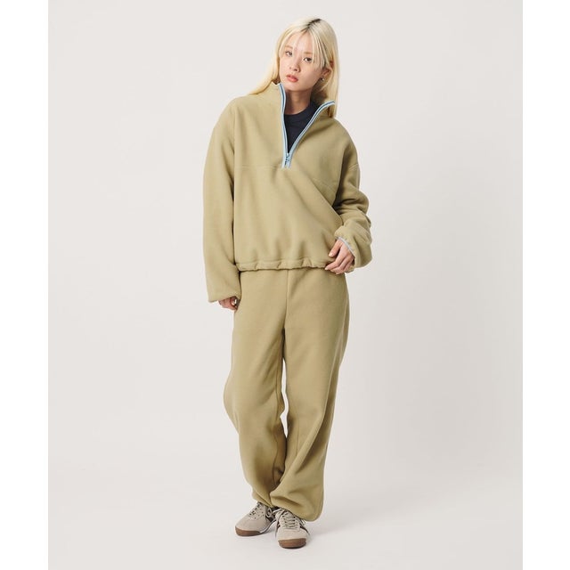 フリース ハーフジップ プルオーバー （BEIGE）