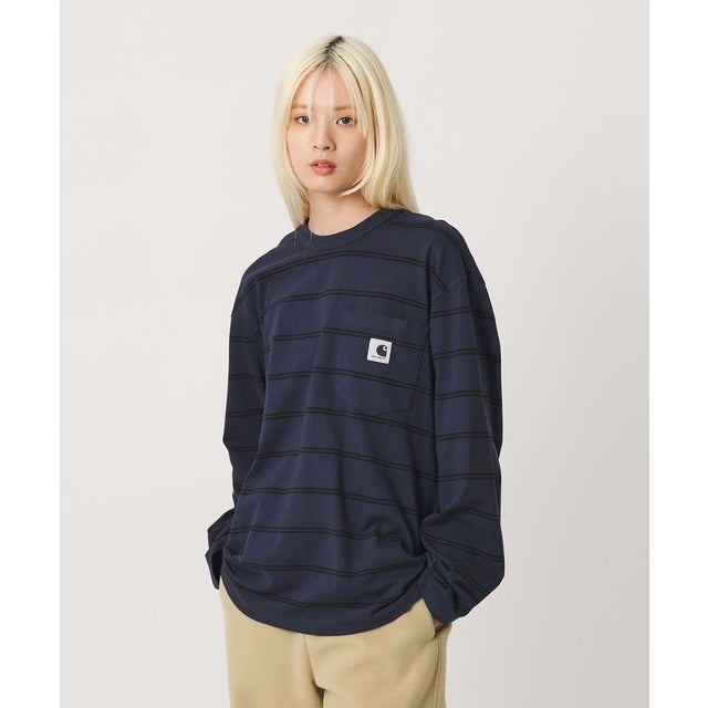 ＜Carhartt＞Cardona ポケット ロングスリーブTシャツ （NAVY）