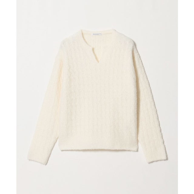 ウールブレンド ケーブル ニットプルオーバー （OFF WHITE）
