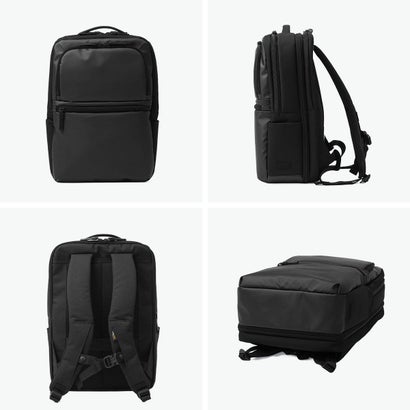 正規品1年保証 ビジネスリュック メンズ 大容量 ビジネスバッグ 軽量 PC バックパック 通勤 拡張 A4 B4 撥水 2層 BAUER GEHEN II エキスパンダブルリュック 60402 （ブラック）｜詳細画像