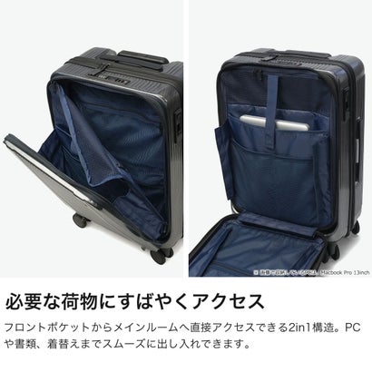 バーマス BERMAS 正規品1年保証 スーツケース フロントオープン Mサイズ キャリーケース M ストッパー付き TSAロック 5泊 6泊 PC 52L INTER CITY III フロントオープン56c 60571 （ブルーグレー）｜詳細画像