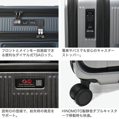 バーマス BERMAS 正規品1年保証 スーツケース フロントオープン Mサイズ キャリーケース M ストッパー付き TSAロック 5泊 6泊 PC 52L INTER CITY III フロントオープン56c 60571 （ブルーグレー）｜詳細画像