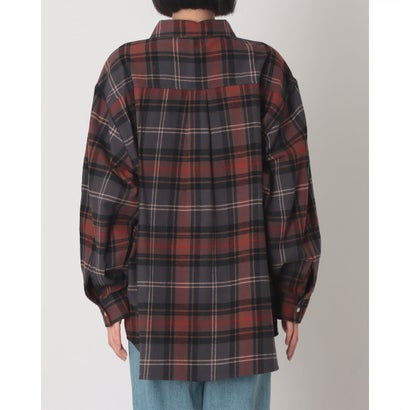 BHPC ネル チェックシャツ ルーズ シルエット レディース こなれ感 秋 コーデ 定番 上品 羽織 （グレー）｜詳細画像