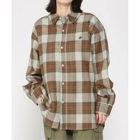 BHPC ネル チェックシャツ ルーズ シルエット レディース こなれ感 秋 コーデ 定番 上品 羽織 （グリーン）