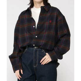 BHPC ネル チェックシャツ ルーズ シルエット レディース こなれ感 秋 コーデ 定番 上品 羽織 （ネイビー）