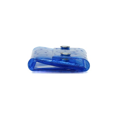 三つ折り財布 レディース ブランド かわいい 財布 ビニール 折り財布 カード ミニ コンパクト nothing to hide vinyl ostrich mini wallet 511991 （saxeblue）｜詳細画像