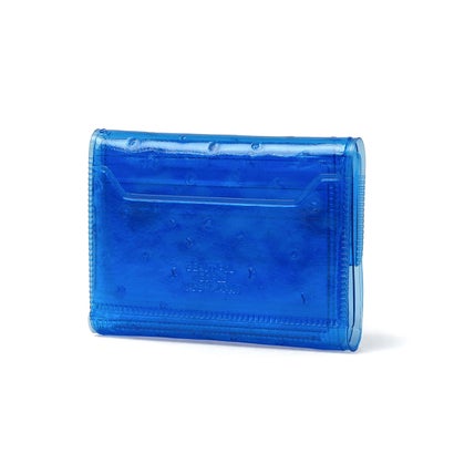 三つ折り財布 レディース ブランド かわいい 財布 ビニール 折り財布 カード ミニ コンパクト nothing to hide vinyl ostrich mini wallet 511991 （saxeblue）｜詳細画像