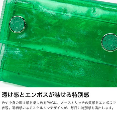 三つ折り財布 レディース ブランド かわいい 財布 ビニール 折り財布 カード ミニ コンパクト nothing to hide vinyl ostrich mini wallet 511991 （pink）｜詳細画像