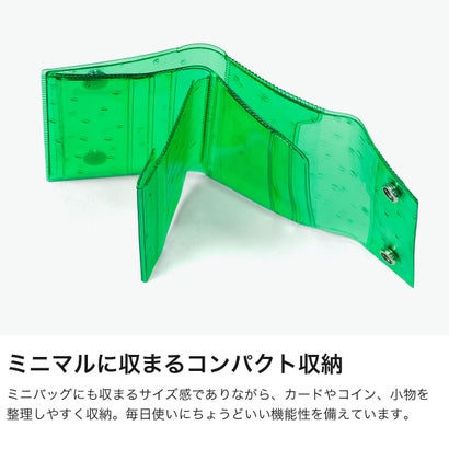三つ折り財布 レディース ブランド かわいい 財布 ビニール 折り財布 カード ミニ コンパクト nothing to hide vinyl ostrich mini wallet 511991 （pink）｜詳細画像