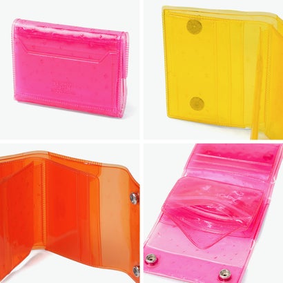 三つ折り財布 レディース ブランド かわいい 財布 ビニール 折り財布 カード ミニ コンパクト nothing to hide vinyl ostrich mini wallet 511991 （pink）｜詳細画像