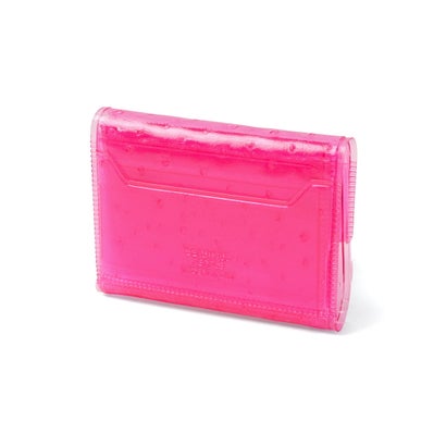 三つ折り財布 レディース ブランド かわいい 財布 ビニール 折り財布 カード ミニ コンパクト nothing to hide vinyl ostrich mini wallet 511991 （green）｜詳細画像