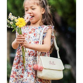 ［美品］サットンホーボー　ハンドバッグ　2way サーモンよりのピンクベージュ ベベ BeBe 【お揃い】ラフィアポンポンブレード編みポシェット