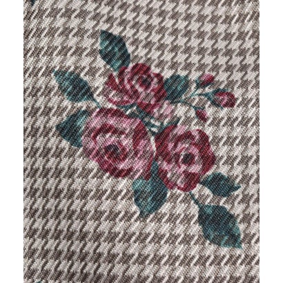 【 お揃い 】 千鳥 チェック ローズ プリント ワンピース (90~150cm （レッド系）｜詳細画像