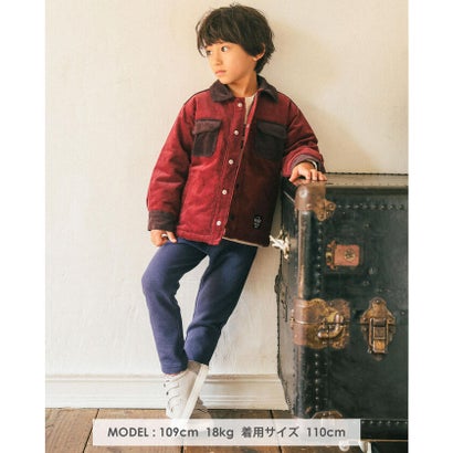 ダブルフェイス へリンボン ジャガード パンツ (90~150cm) （ネイビー系）｜詳細画像
