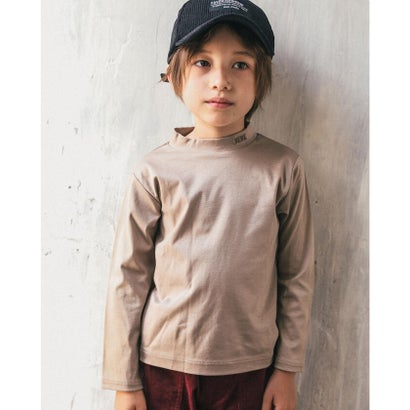 コットン スムース チビ ハイネック Tシャツ (100~150cm) （ベージュ）｜詳細画像
