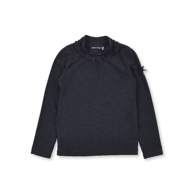 日本製 ミップ ストレッチ スウェード ハイネック Tシャツ (80~150cm （グレー）