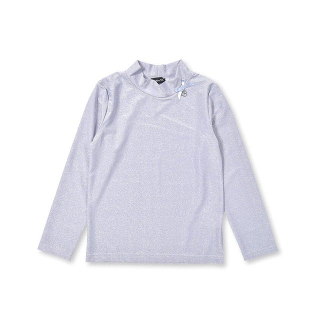 シャイニーシアーハイネック長袖Tシャツ(100~150cm) （パープル）