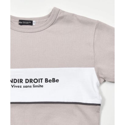 ベベ BeBe 切り替えライン長袖ビッグTシャツ(90~160cm) （ベージュ）｜詳細画像