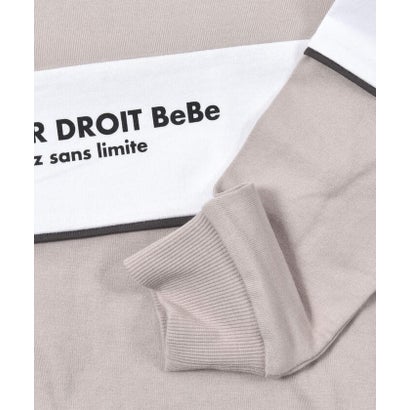 ベベ BeBe 切り替えライン長袖ビッグTシャツ(90~160cm) （ベージュ）｜詳細画像