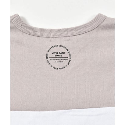 ベベ BeBe 切り替えライン長袖ビッグTシャツ(90~160cm) （ベージュ）｜詳細画像