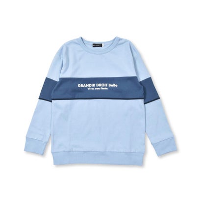 ベベ BeBe 切り替えライン長袖ビッグTシャツ(90~160cm) （ベージュ）｜詳細画像