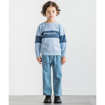 ベベ BeBe 切り替えライン長袖ビッグTシャツ(90~160cm) （ベージュ）｜詳細画像