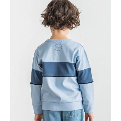 ベベ BeBe 切り替えライン長袖ビッグTシャツ(90~160cm) （ベージュ）｜詳細画像