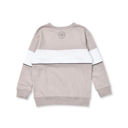 ベベ BeBe 切り替えライン長袖ビッグTシャツ(90~160cm) （ベージュ）｜詳細画像
