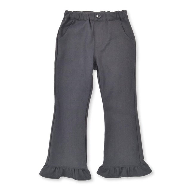 ストレッチ裾フリルスリムパンツ(90~150cm) （グレー）