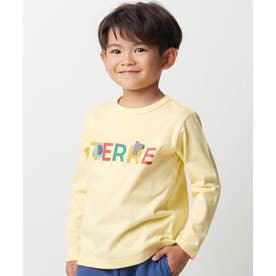 【抗菌・防臭】TERREアニマルロゴプリント天竺長袖Tシャツ(90~130cm) （イエロー）