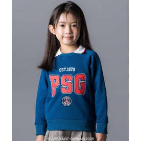 【パリ・サン＝ジェルマン】編み立て襟ロゴプリントプルオーバー(100~150cm （ネイビー）