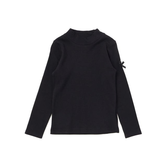 スキンケアスムースハイネック長袖Tシャツ(90~150cm) （ブラック）