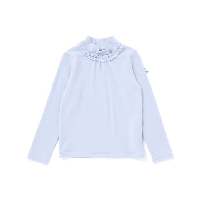 【日本製】ミップスウェードフリルハイネックTシャツ(80~160cm) （ブルー）