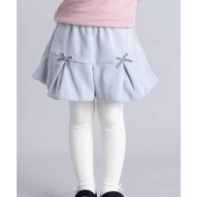 ヘリンボン切替プリーツショートパンツ(80~150cm) （ブルー）