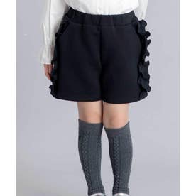 ボンディングサイドフリルショートパンツ(90~160cm) （ブラック）