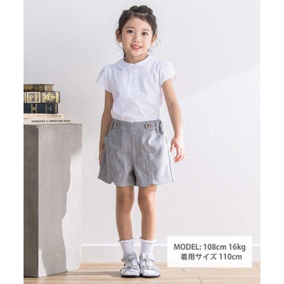 裾カットウエストベルト風キュロットパンツ(95~150cm) （グレー系）｜詳細画像