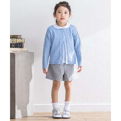 裾カットウエストベルト風キュロットパンツ(95~150cm) （グレー系）｜詳細画像