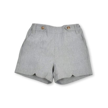 裾カットウエストベルト風キュロットパンツ(95~150cm) （グレー系）｜詳細画像